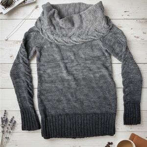 Ombre cowl neck pullover- wool blend